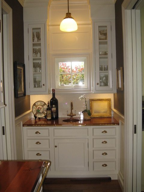Designs by Dolores - Wet Bar with White Cabinetry